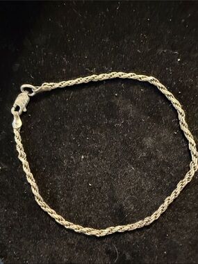 925 Sterling Silver Rope Chain Bracelet -women’s